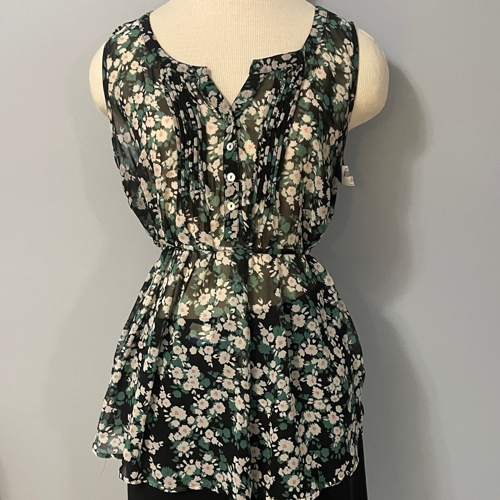 Motherhood Black Floral Sleeveless Blouse